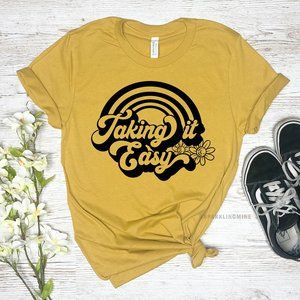 Taking it Easy Funny Retro Unisex Graphic Tshirt